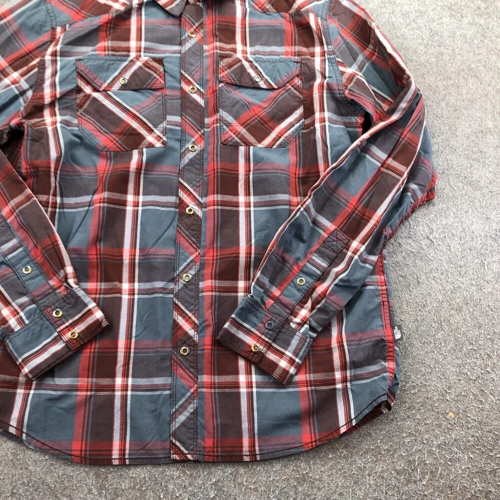 The North Face Shirt Mens Medium Red Plaid Long Sleeve Button Up Casual Outdoor